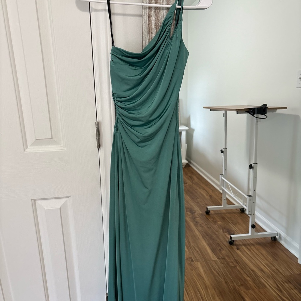 Speechless One Shoulder Teal Dress